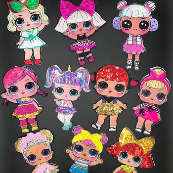 LOL surprise dolls clothes stickers cute lols dolls patch stickers decorative embroidery girls birthday party decoration patch