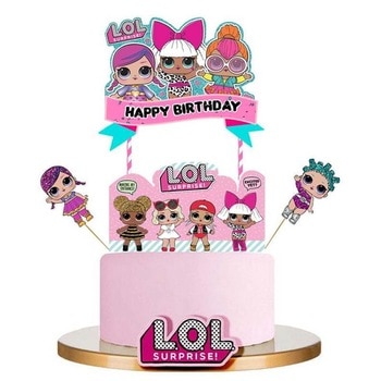 birthday party decorations kids LOL dolls DIY theme Decoration Supplies Cup Plate Spoon wedding cake topper Gifts