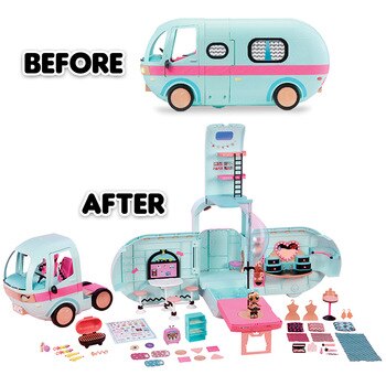 LOL surprise dolls winter disco dolls lols figura toys 2-IN-1 GLAMPER Original Picnic car toys sets for girls