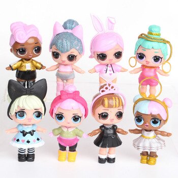 8PCS LOL surprise doll toy ornaments toy Confetti Pop glitter series Action Figures Anime For kids Birthday Christmas Gifts 2C02