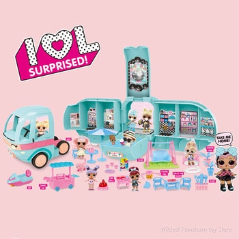 Original LOL Surprise Dolls DIY 2-in-1 Bus GLAMPER Toy Lol Doll Play House Games L.O.L SURPRISE Toys for Girls Birthday Gifts