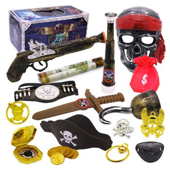 Pirate Theme Toys Supplier Party Toy Decoration Set Dress Up Toy Treasure Box Type B Children Age 3+ Birthday Gift Kid's Party