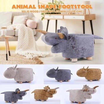 NEW Animal Shape Footstools Sofa Padded Cushion Pouffe Stools Rest Seat Home Kids Bedroom Furniture Decor 56 x 25 x 25 cm