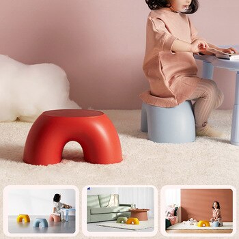 Simple Modern Home Stable Small Kids Stool Durable Bedroom Playroom Furniture Change Shoes Living Room Children Bench Non Slip